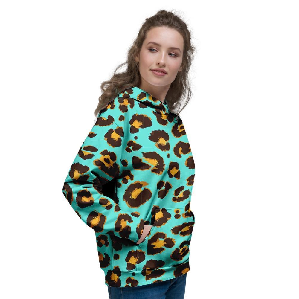 Teal Cheetah Women's Hoodie-grizzshop