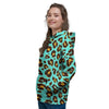 Teal Cheetah Women's Hoodie-grizzshop