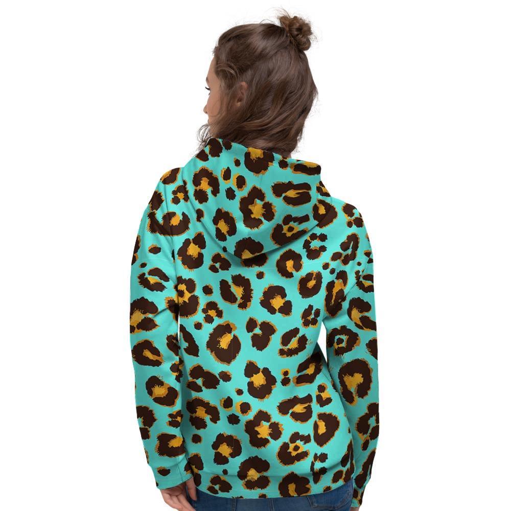 Teal Cheetah Women's Hoodie-grizzshop