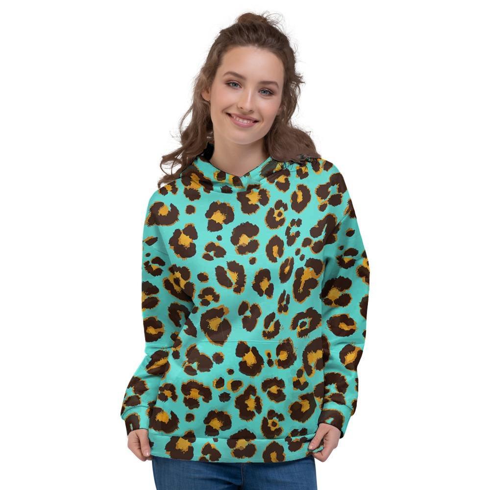 Teal Cheetah Women's Hoodie-grizzshop