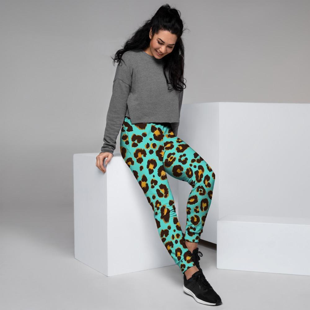 Teal Cheetah Women's Joggers-grizzshop