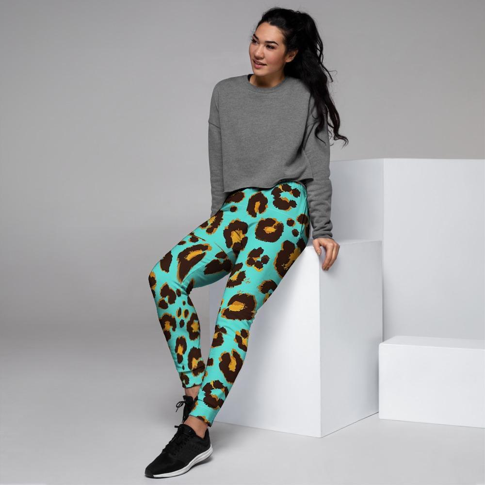 Teal Cheetah Women's Joggers-grizzshop