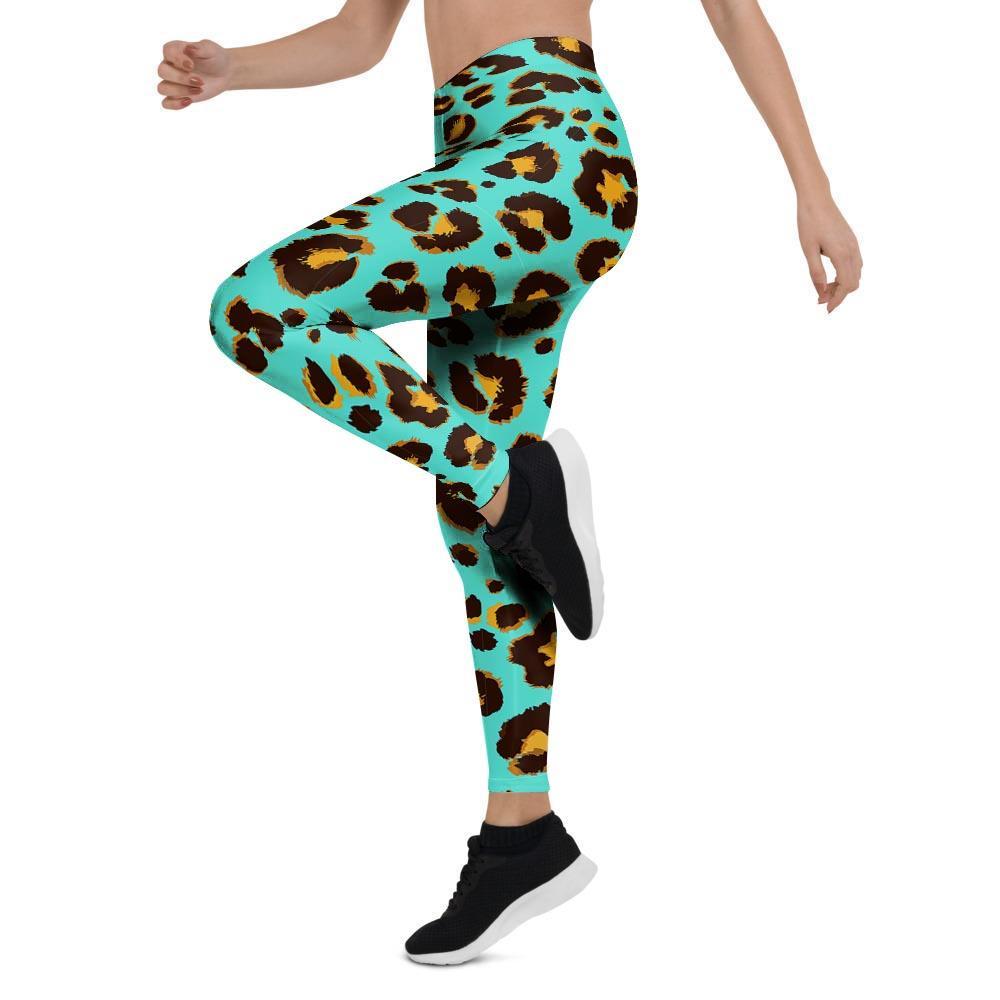 Teal Cheetah Women's Leggings-grizzshop