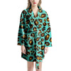 Teal Cheetah Women's Robe-grizzshop