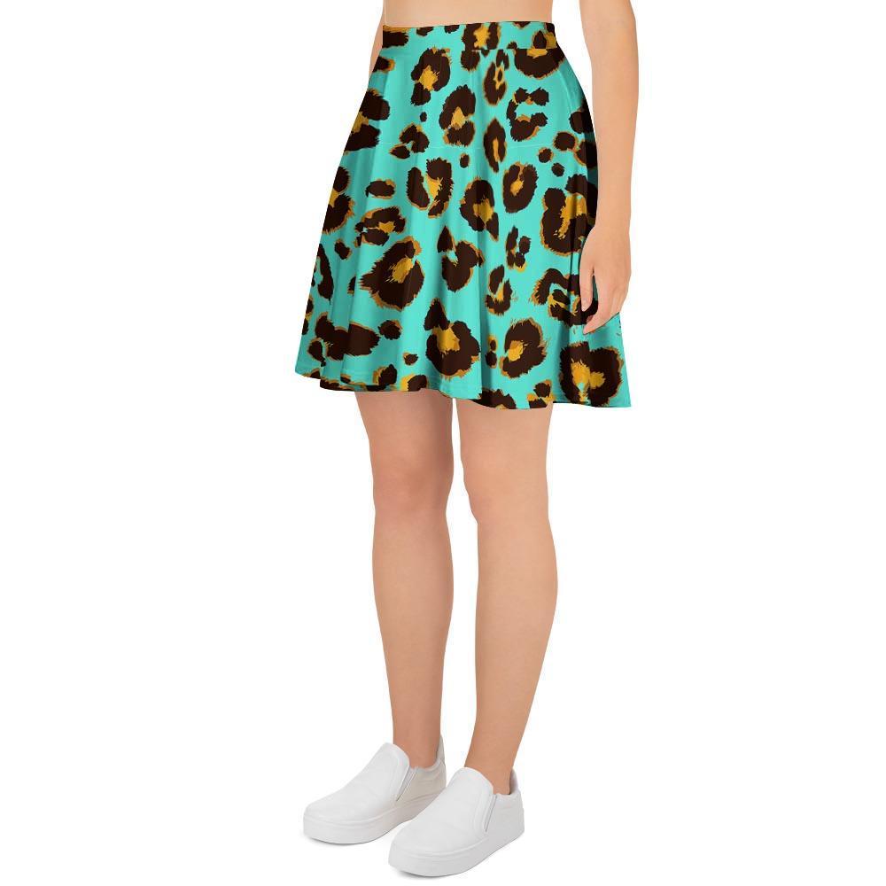 Teal Cheetah Women's Skirt-grizzshop