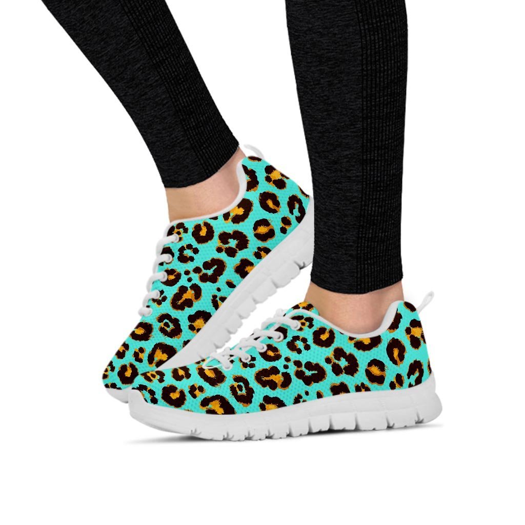 Teal Cheetah Women's Sneakers-grizzshop