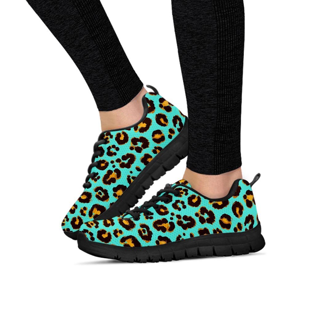 Teal Cheetah Women's Sneakers-grizzshop