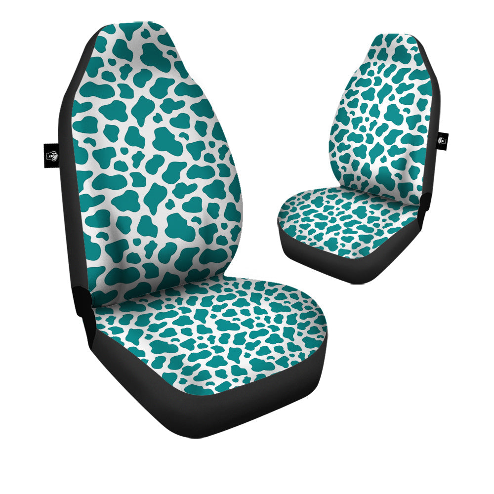 Teal Cow Print Pattern Car Seat Covers-grizzshop