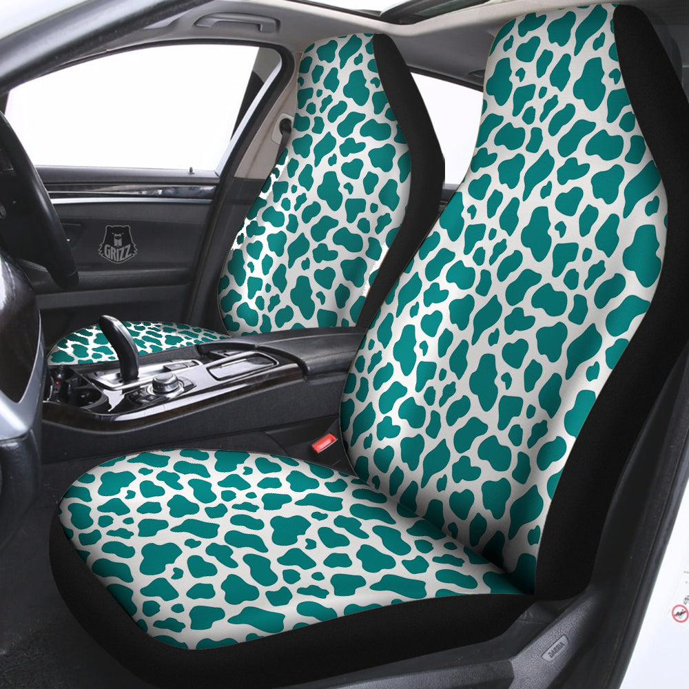 Teal Cow Print Pattern Car Seat Covers-grizzshop