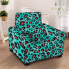 Teal Leopard Armchair Cover-grizzshop