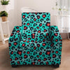 Teal Leopard Armchair Cover-grizzshop