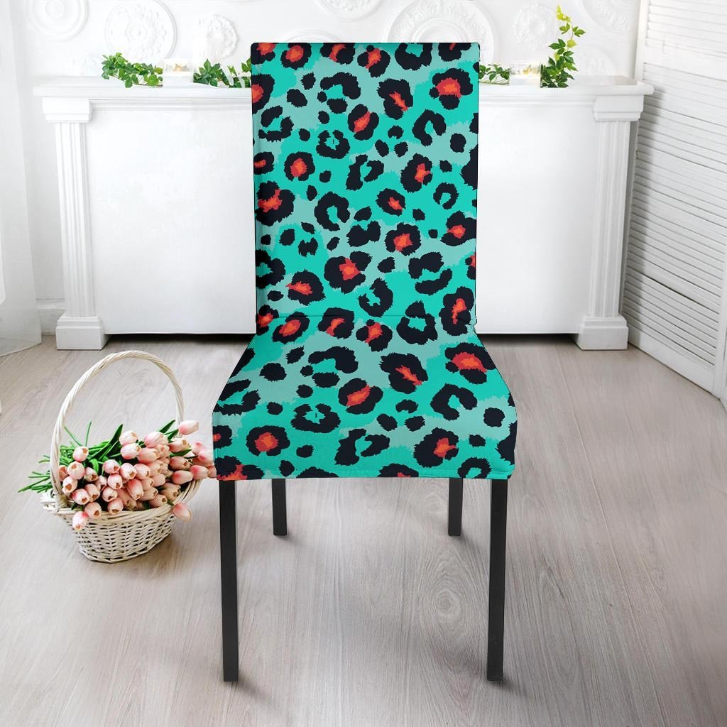 Teal Leopard Chair Cover-grizzshop