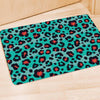 Teal Leopard Door Mat-grizzshop