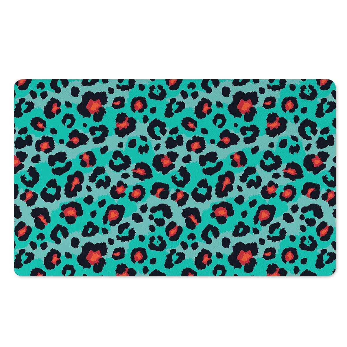 Teal Leopard Door Mat-grizzshop