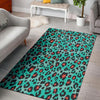 Teal Leopard Floor Mat-grizzshop