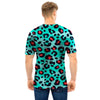 Teal Leopard Men T Shirt-grizzshop