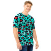 Teal Leopard Men T Shirt-grizzshop