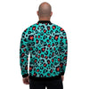 Teal Leopard Men's Bomber Jacket-grizzshop