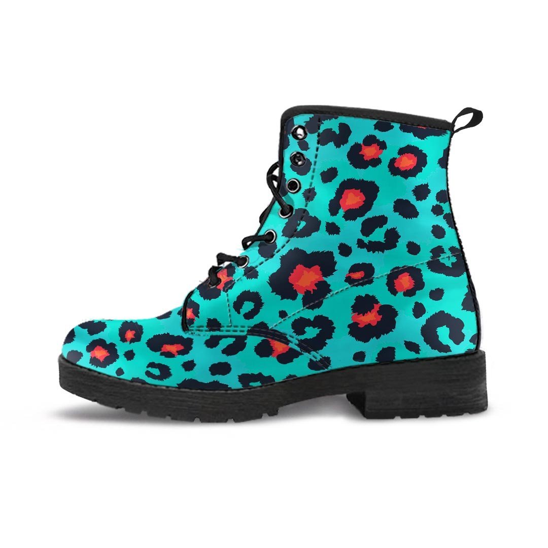 Teal Leopard Men's Boots-grizzshop