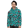 Teal Leopard Men's Hoodie-grizzshop