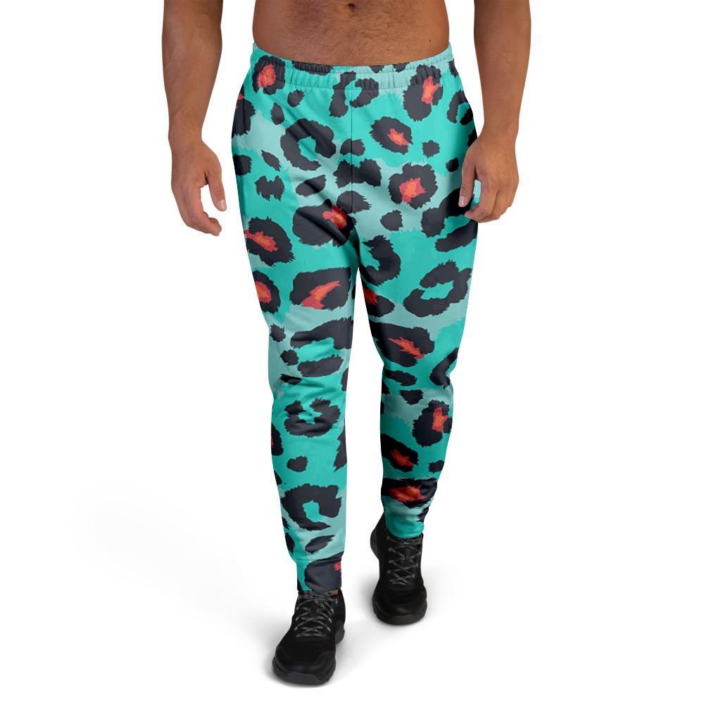 Teal Leopard Men's Joggers-grizzshop