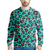 Teal Leopard Men's Sweatshirt-grizzshop