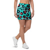 Teal Leopard Mini Skirt-grizzshop