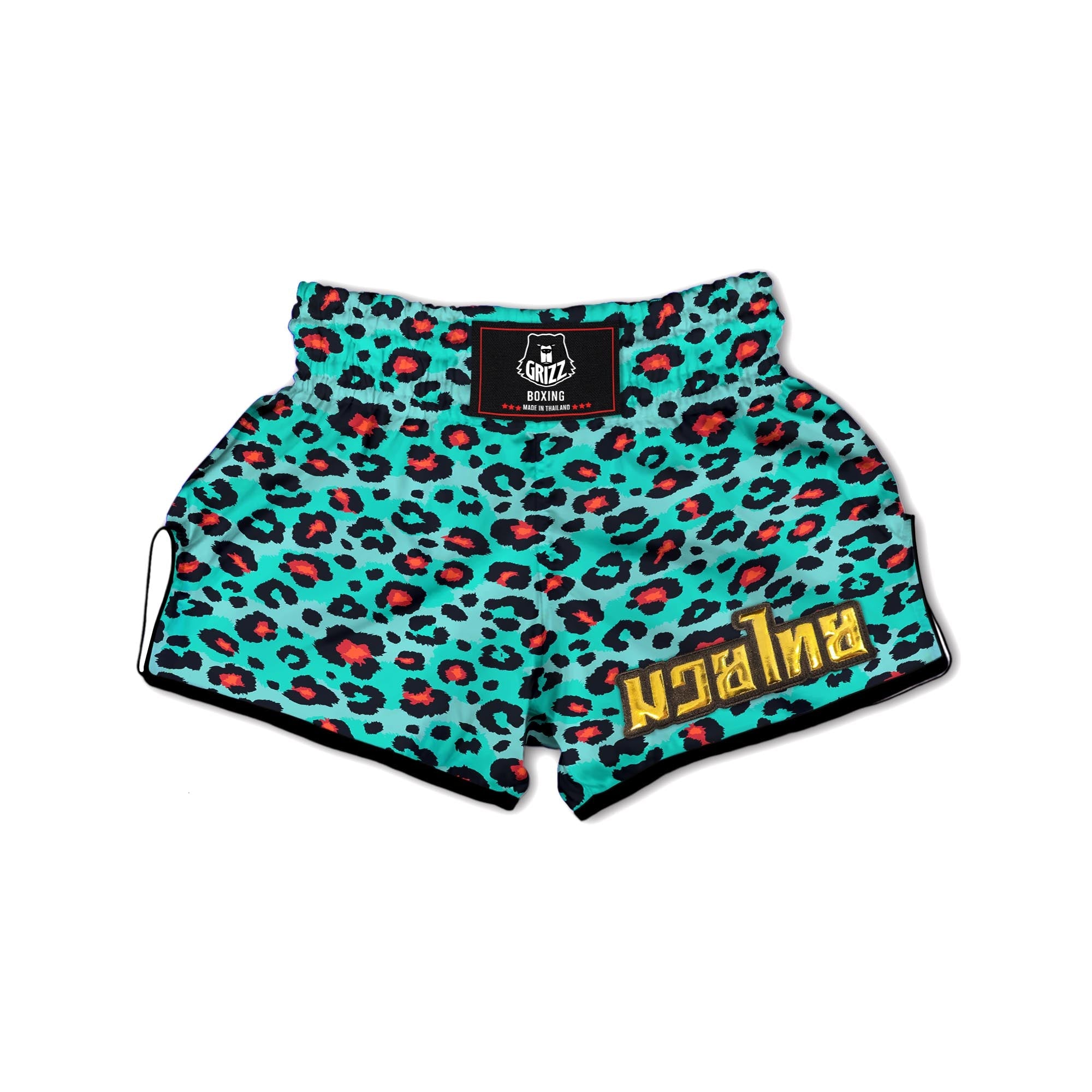 Teal Leopard Muay Thai Boxing Shorts-grizzshop