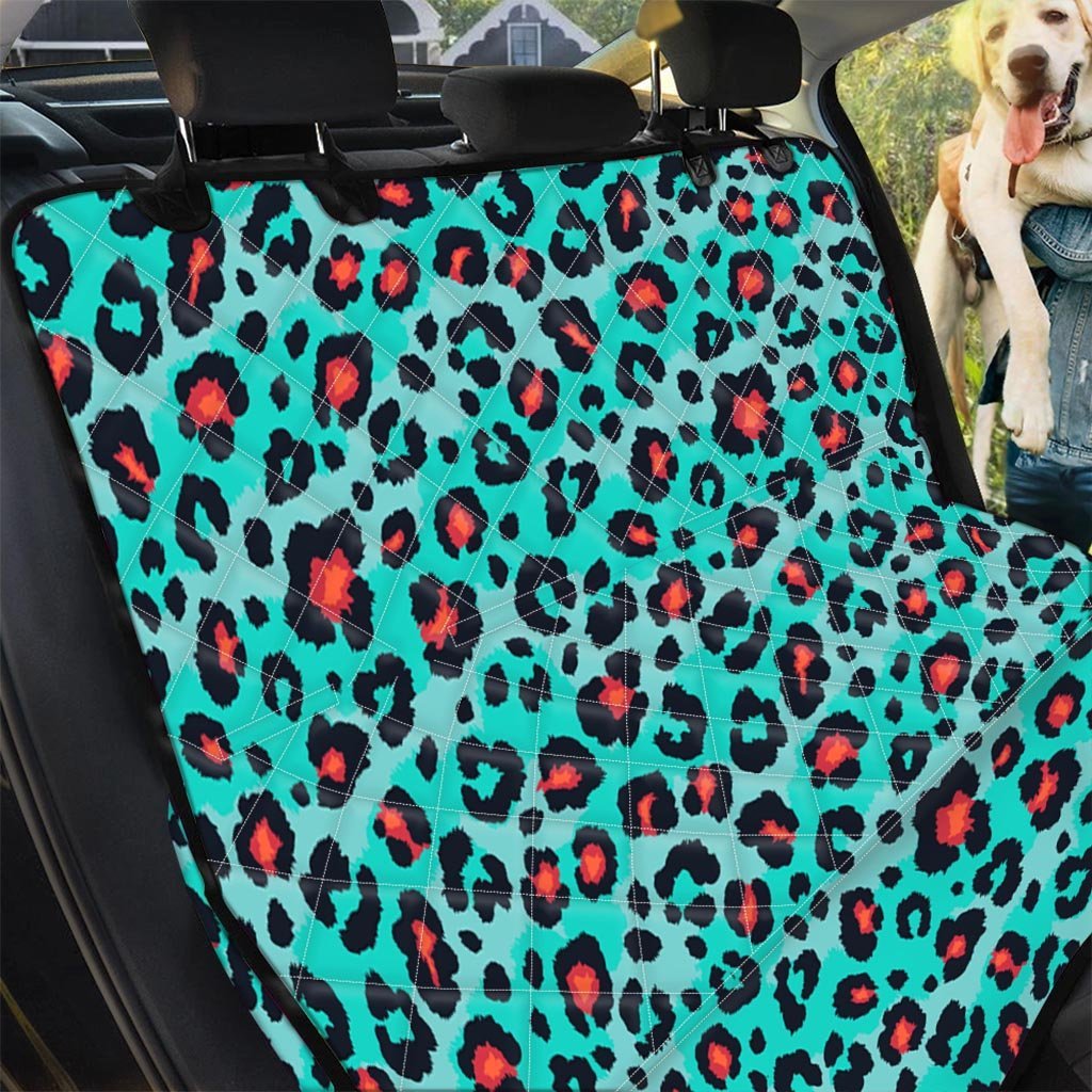 Teal Leopard Pet Car Seat Cover-grizzshop