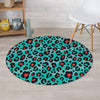 Teal Leopard Round Rug-grizzshop