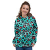 Teal Leopard Women's Hoodie-grizzshop