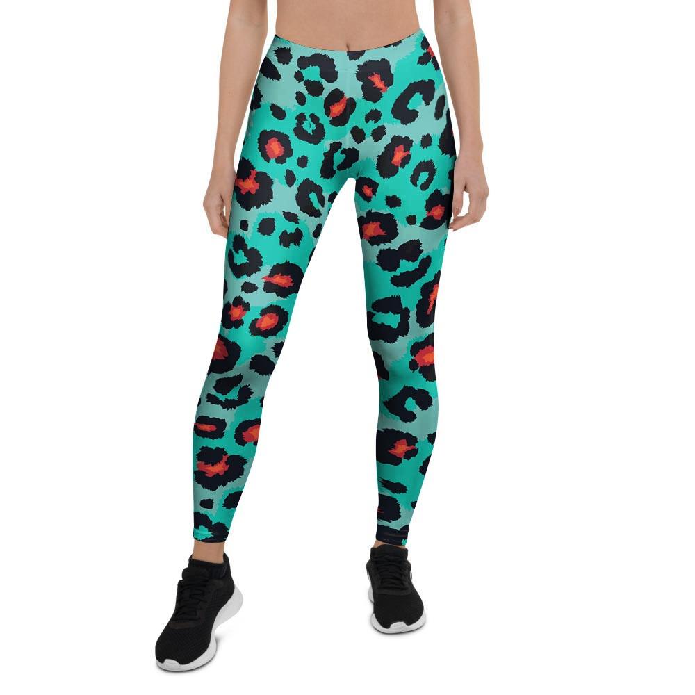 Teal Leopard Women's Leggings-grizzshop