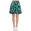 Teal Leopard Women's Skirt-grizzshop