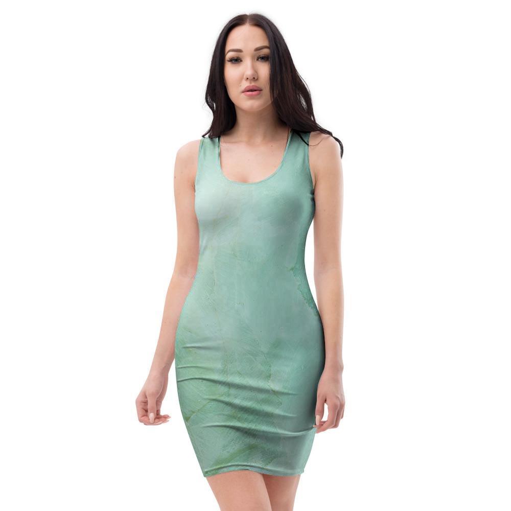 Teal Marble Bodycon Dress-grizzshop