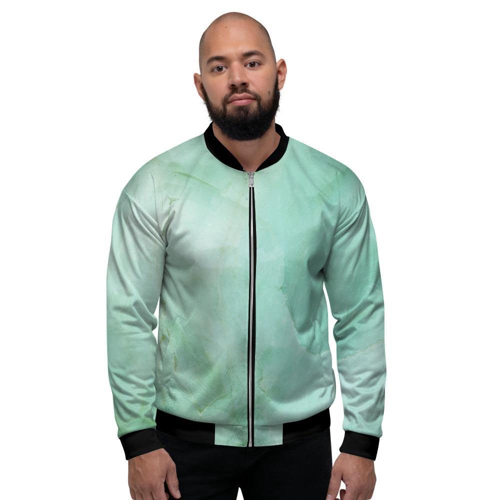 Teal Marble Men's Bomber Jacket-grizzshop