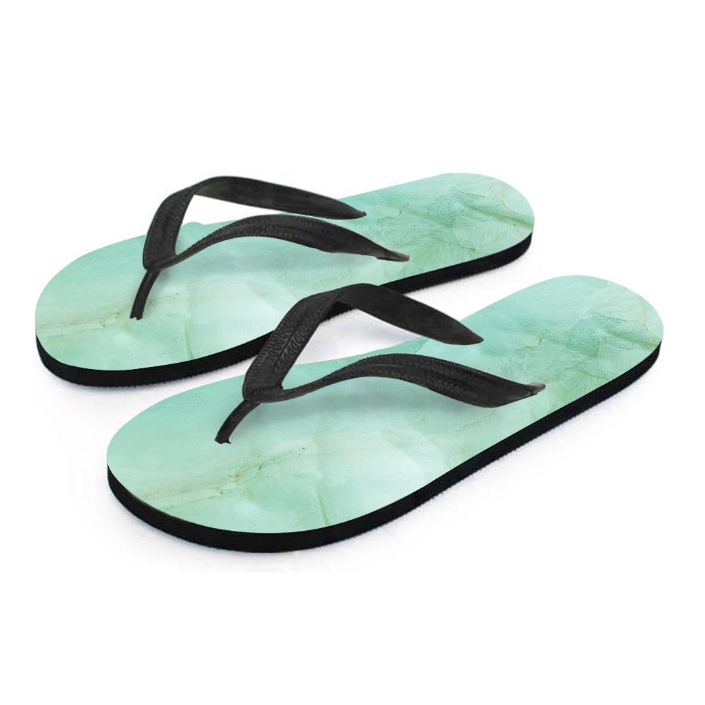 Teal Marble Men's Flip Flops-grizzshop