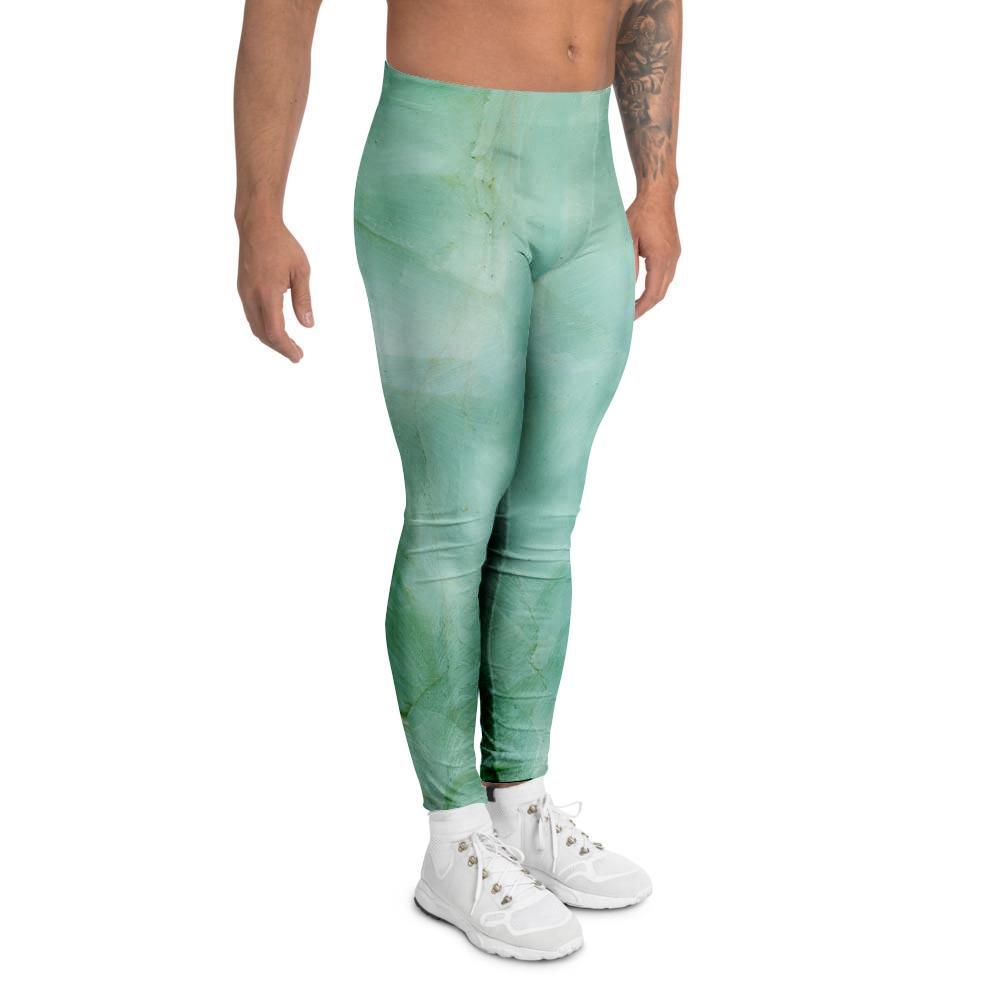 Teal Marble Men's Leggings-grizzshop