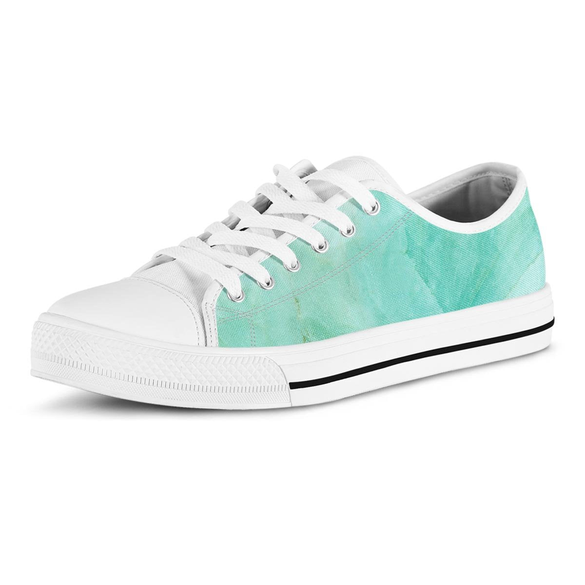 Teal Marble Men's Low Top Shoes-grizzshop