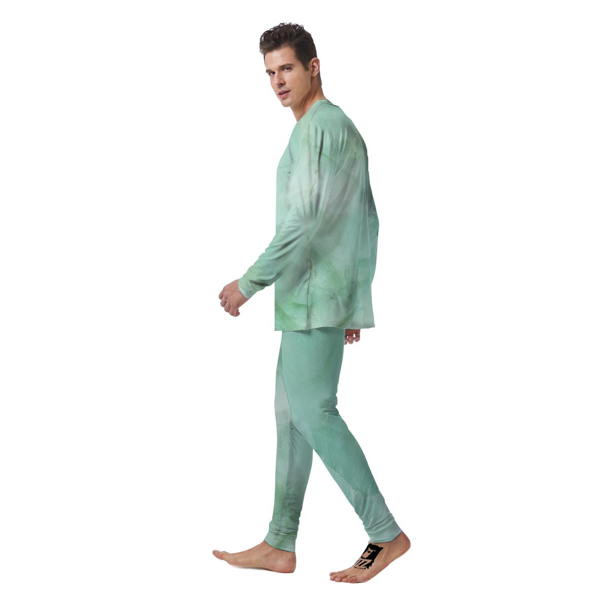 Teal Marble Men's Pajamas-grizzshop