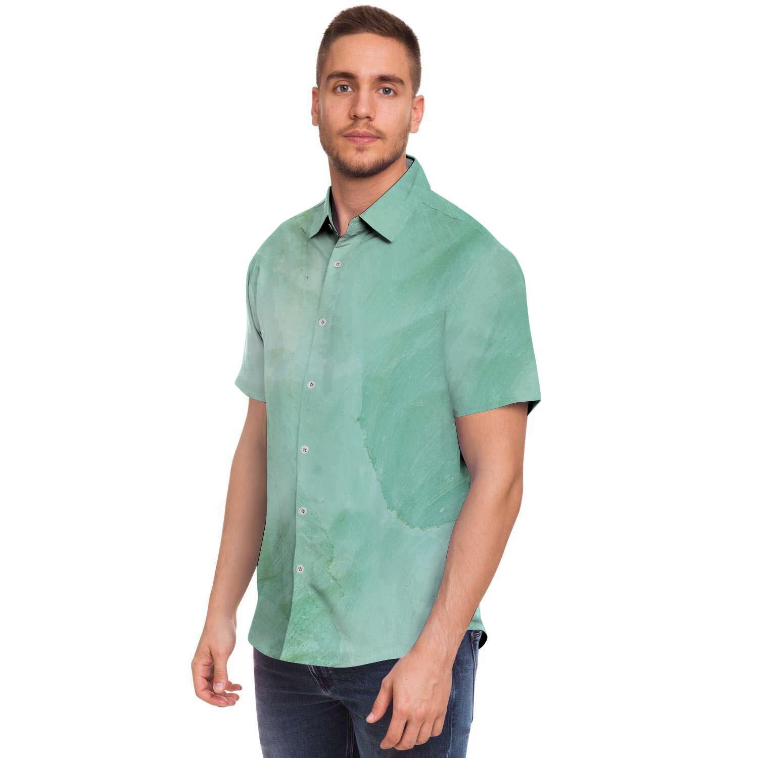 Teal Marble Men's Short Sleeve Shirt-grizzshop