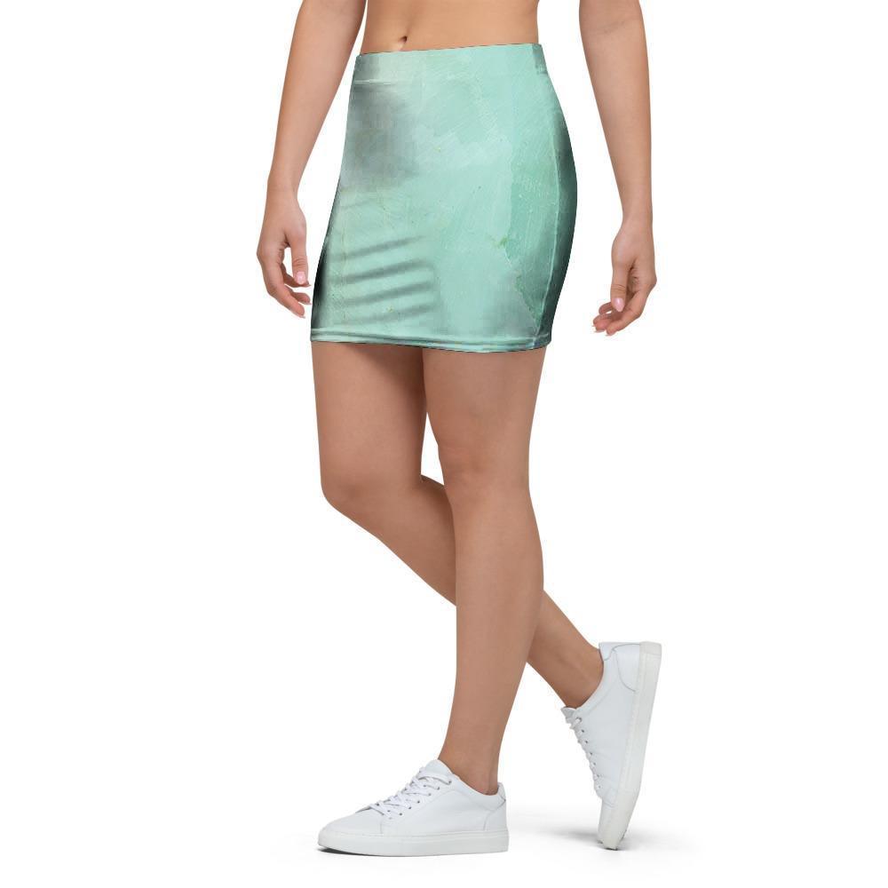 Teal Marble Mini Skirt-grizzshop