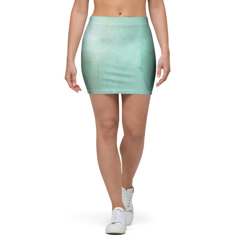 Teal Marble Mini Skirt-grizzshop