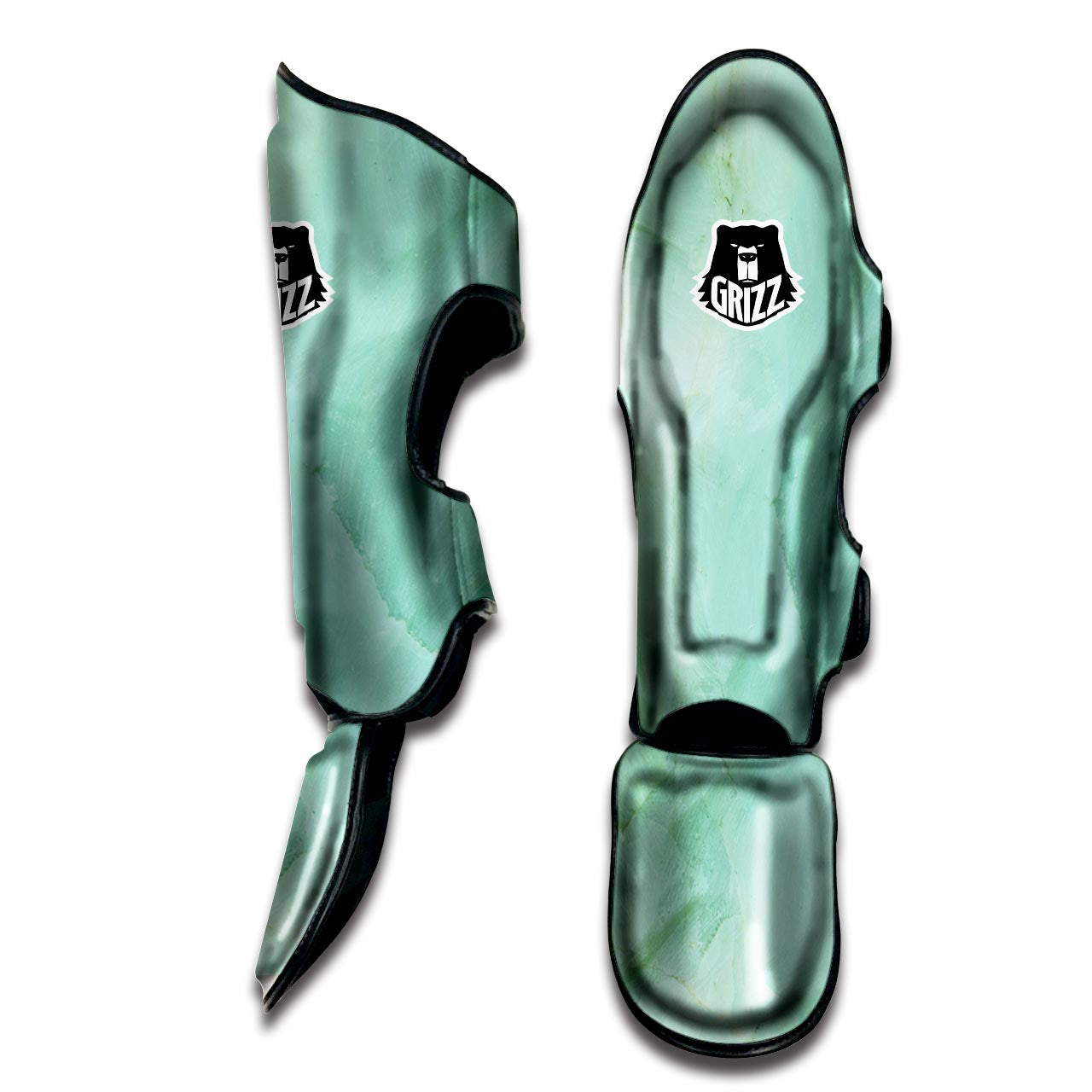 Teal Marble Muay Thai Shin Guard-grizzshop