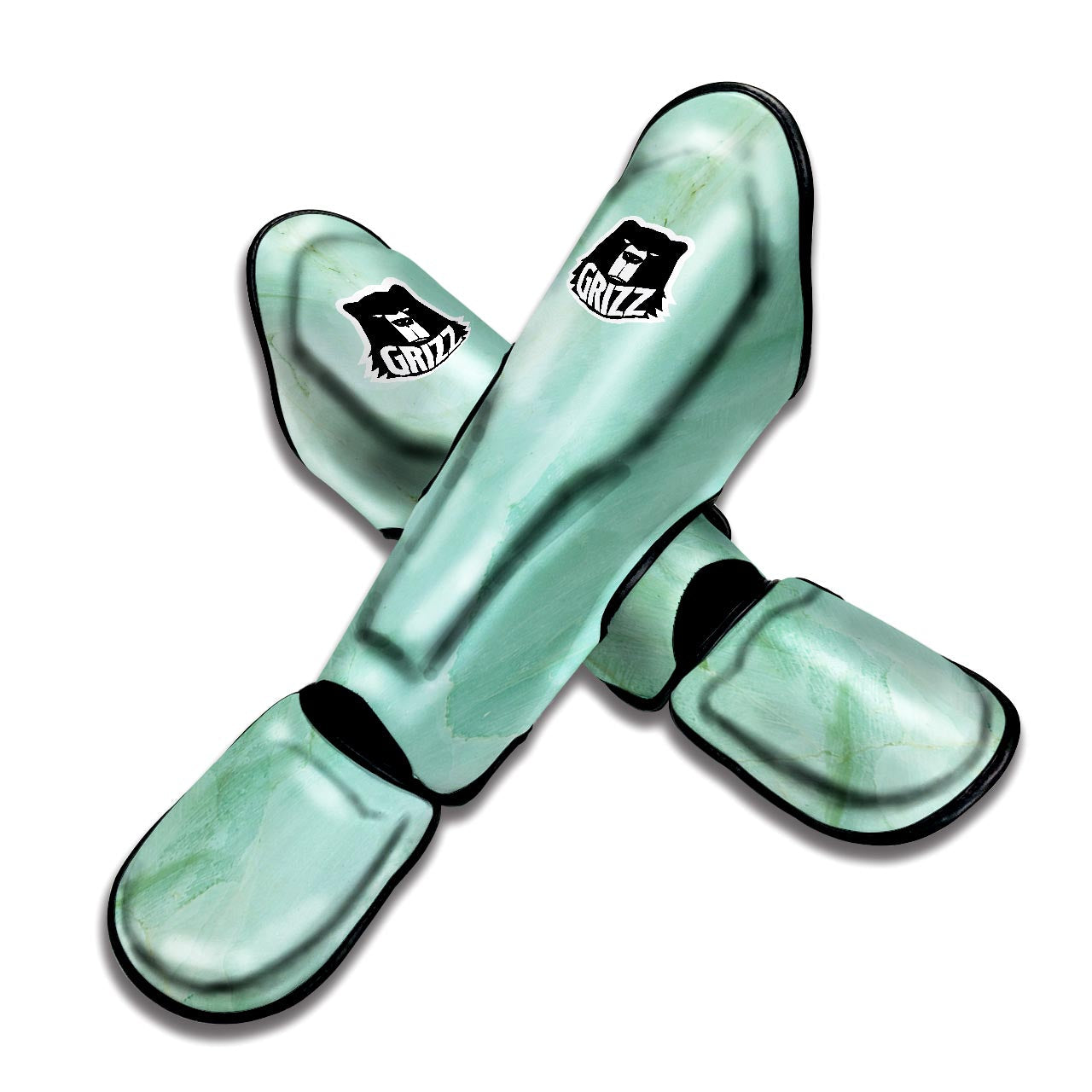 Teal Marble Muay Thai Shin Guard-grizzshop