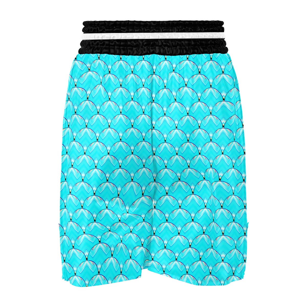 Teal Marble Print Pattern Boxing Shorts-grizzshop
