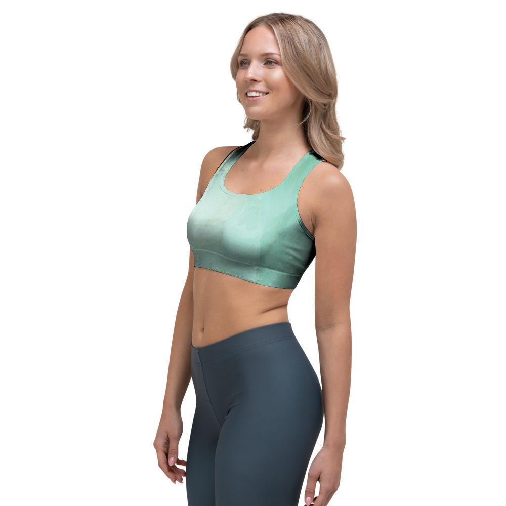 Teal Marble Sports Bra-grizzshop