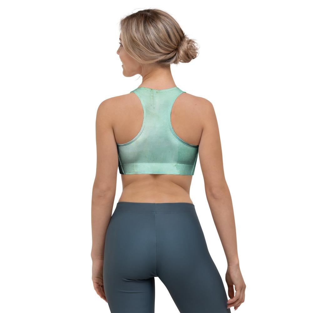 Teal Marble Sports Bra-grizzshop