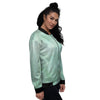 Teal Marble Women's Bomber Jacket-grizzshop