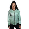 Teal Marble Women's Bomber Jacket-grizzshop