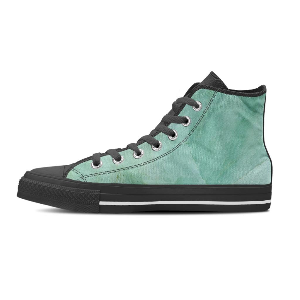 Teal Marble Women's High Top Shoes-grizzshop